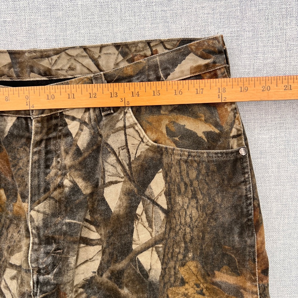 VTG Y2K Wrangler Pro Gear Camo Pants 36x25 Men Brown Fleece Lined Hunting Ranch - Picture 6 of 10